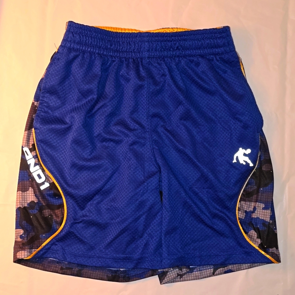 And1 Boys Blue/Camo Basket Ball Shorts  XS 4/5